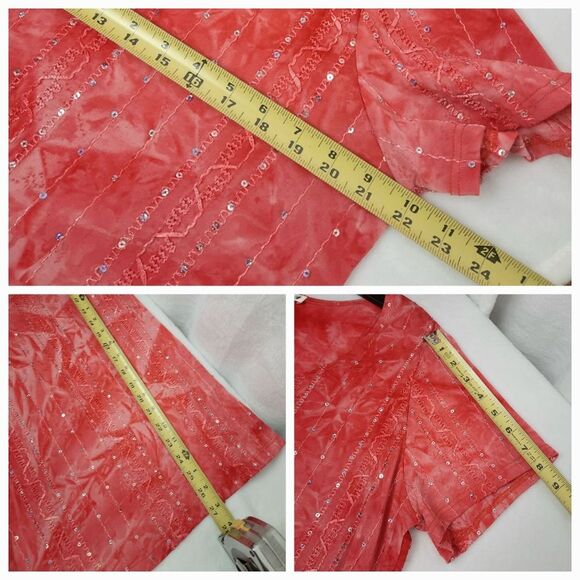 Agenda Orange Tie-dye Sparkly Top - Picture 7 of 8